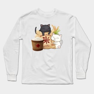 Chubby Cat Rice Lover Long Sleeve T-Shirt